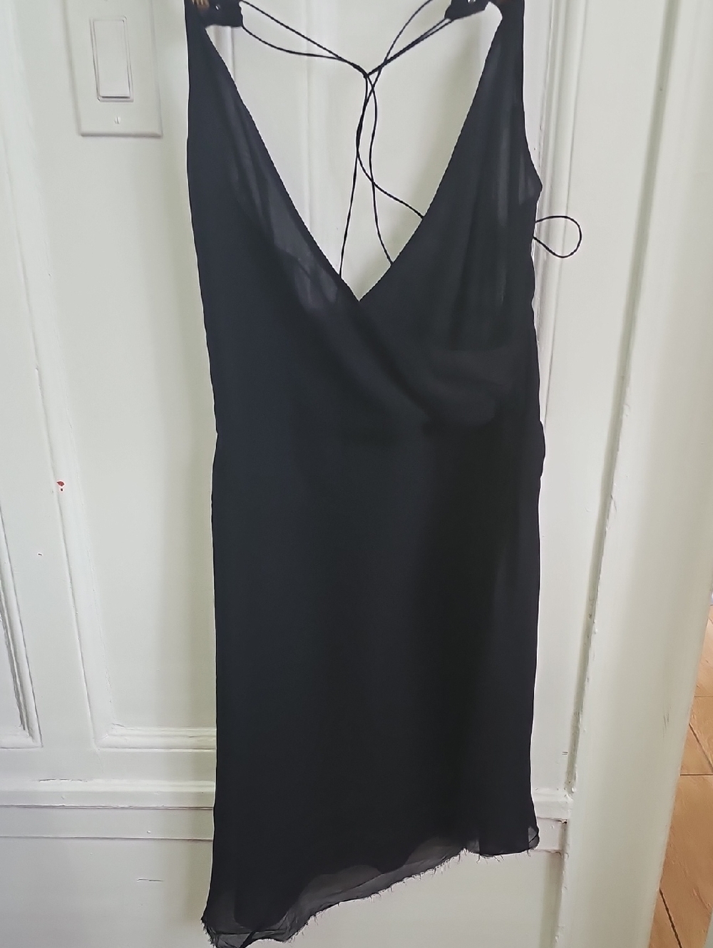Patrizia Luca Black Slip Dress with Delicate Straps